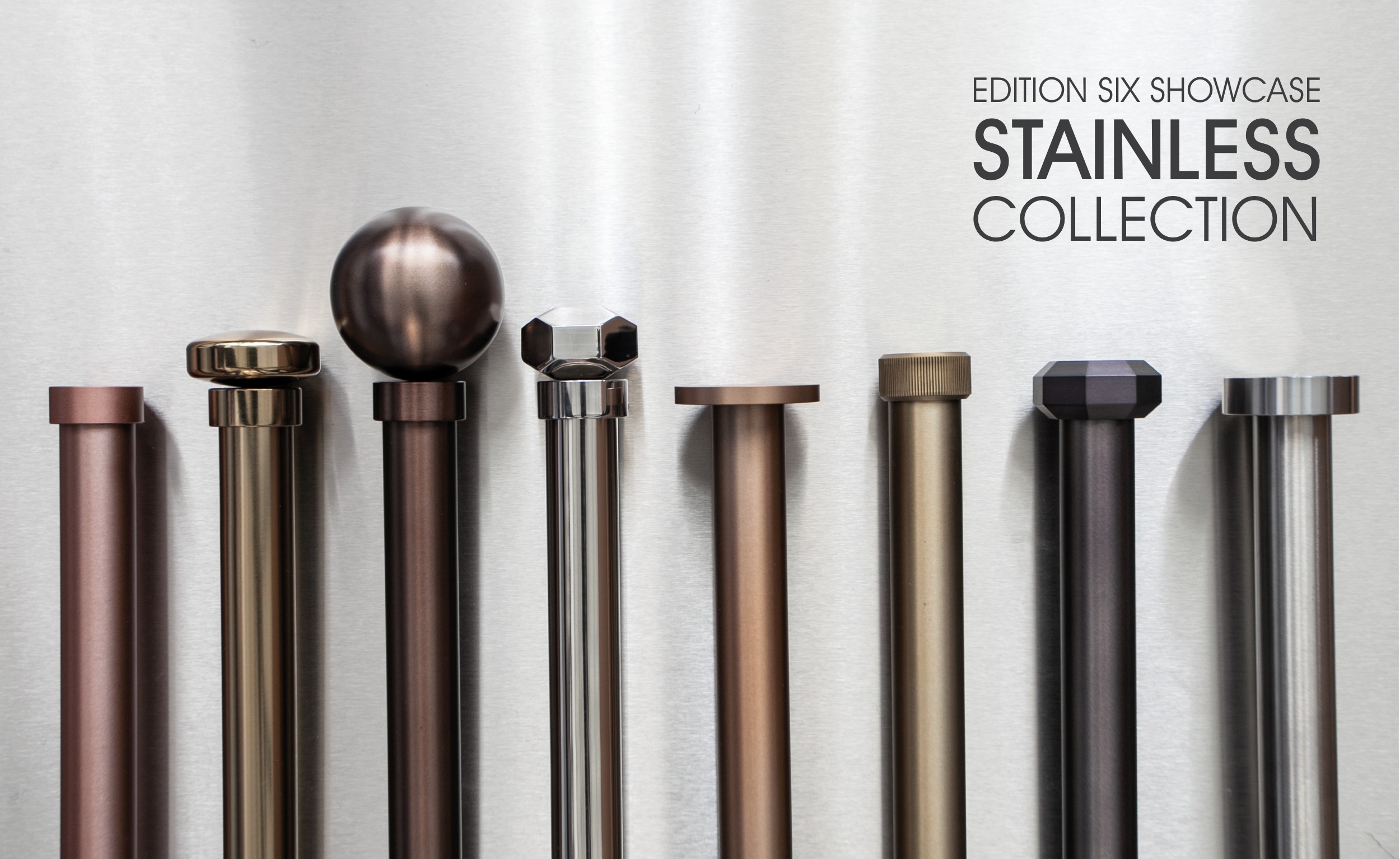 Designer curtain poles made to measure in various finishes
