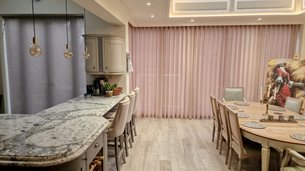 Motorised Wave Curtains Romo Fabric